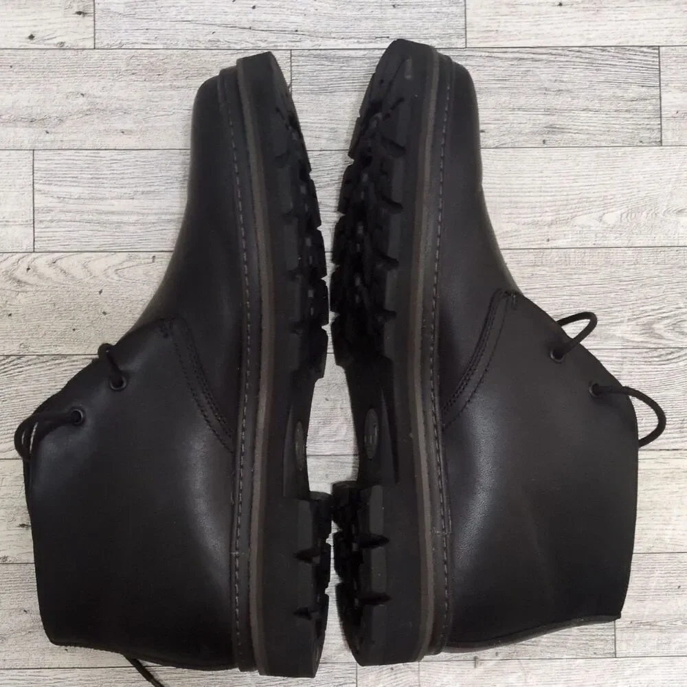 Timberland Black Leather Lace-Up Ankle Chukka Boots Round Toe Men's US 9 EU 43